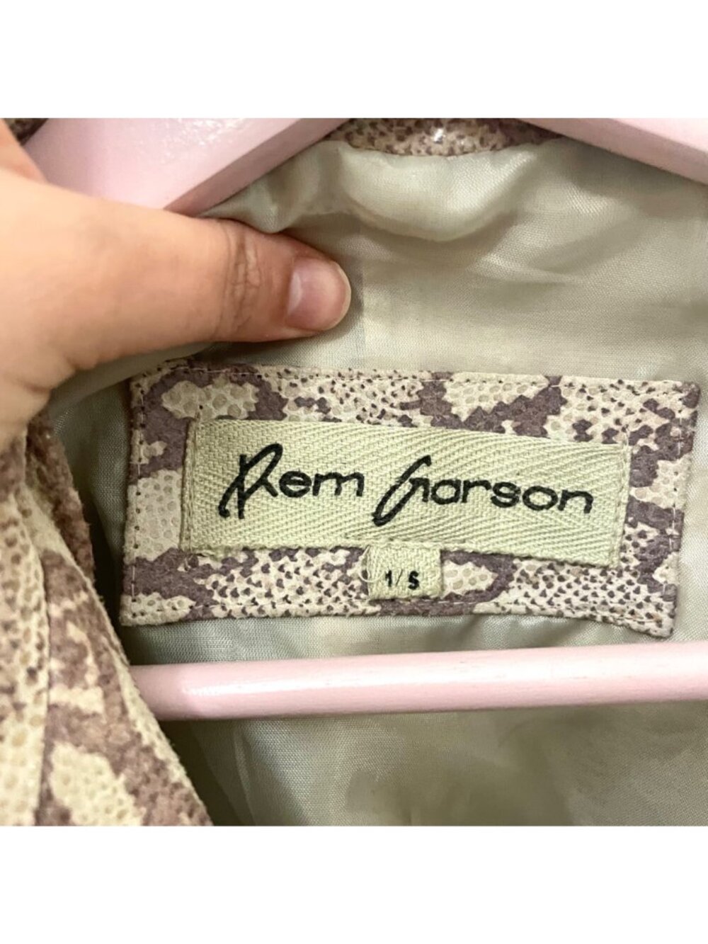 Y2K Vintage Rem Garson Leather Snakeskin Tan Jacket Size S Animal Print - Picture 5 of 6